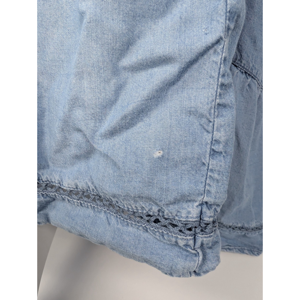 Old Navy Smocked Blue Chambray Midi Dress Off Shoulder 2XL Cowgirl Western - Picture 11 of 11